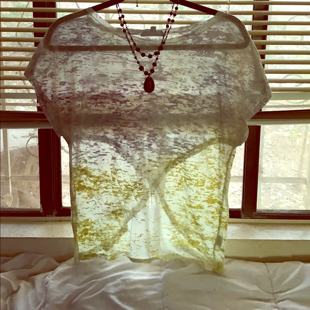 Ombré purple to yellow yoga tee